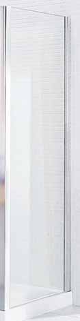 A PARTIALLY ASSEMBLED BATHROOM SHOWER ENCLOSURE KIT DESIGNED TO BE MOUNTED ON ONE WALL AND AFFIXED PERPENDICULAR TO AN ENCLOSURE UNIT (SEPARATE PRODUCT AND CODE). CONSISTING OF A FIXED PANEL 6MM SAFETY GLASS (PER EN12150-1), PARTIALLY FRAMED WITH ALUMINIUM PROFILES. WITH  FIXING DEVICES, SCREWS, WASHERS, COVER AND CAPS.