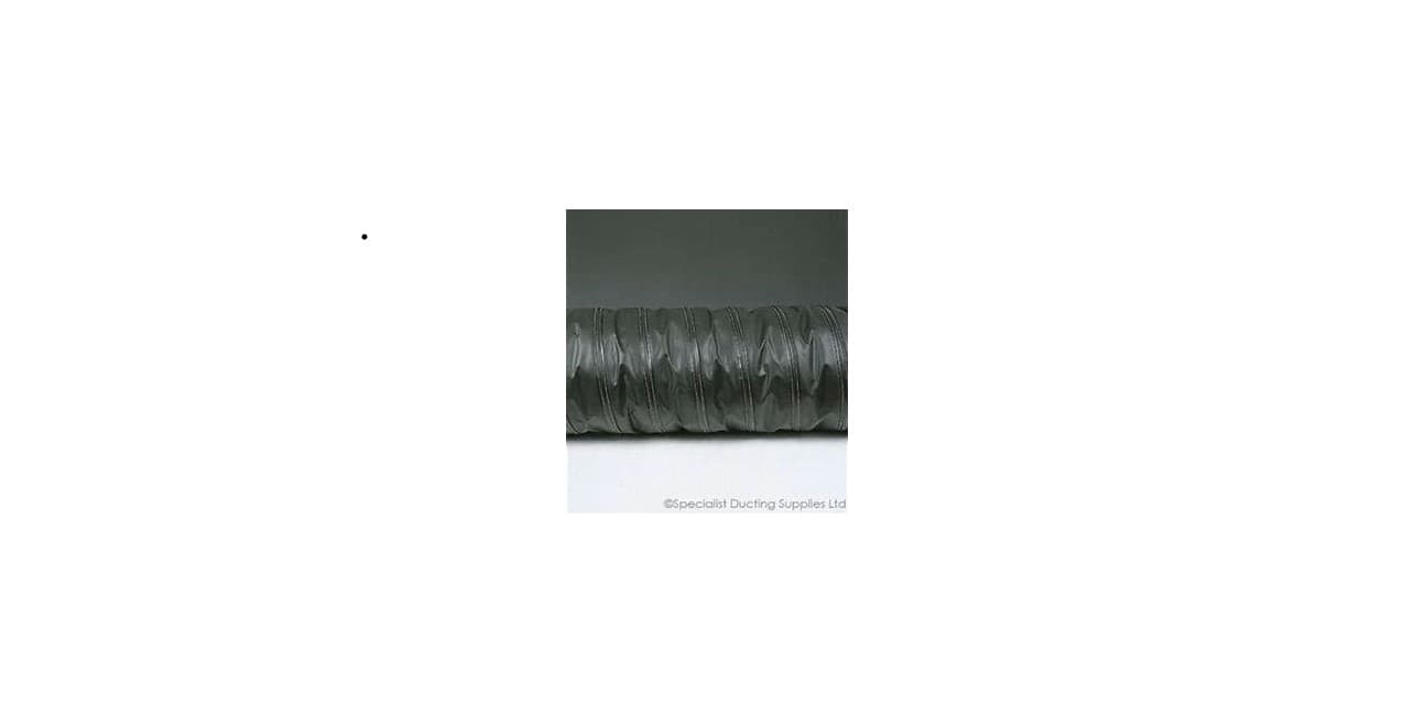 FLEXIBLE NEOPRENE  RUBBER COATED WOVEN GLASS FIBER DUCTING. ROBUST, LIGHT WEIGHT AND EASY TO HANDLE. ENCAPSULATING A SPRING STEEL WIRE HELIX. BLACK POLYVINYL CHLORIDE (PVC) SCUFFSTRIP AND WIRE FREE CUFFS FITTED AS STANDARD. BLACK OF A DIAMETER RANGE OF 102-1200MM. STANDARD LENGTH OF 7.6 METRES UP TO 10 METRES.