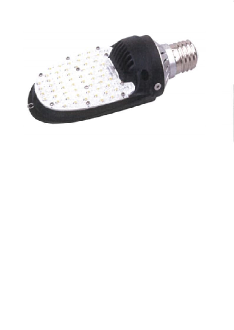 15 WATT ROTATIONAL RETROFIT LED LAMP. COLOUR TEMPERATURE - 4K. CONTAINS INTERNAL LEDS & LED DRIVER. LAMP CASE MADE OF MAGNESIUM ALLOY AND HAS A POLYCARBONATE LENS. LAMP DIMENSIONS ARE 233MM X 113MM X 80MM WITH AN E27 BASE. WEIGHT 0.7KG. 50,000 HOURS RATED LIFE. APPLICATIONS - STREETLIGHTS, FLOODLIGHTS, CANOPY LIGHTS