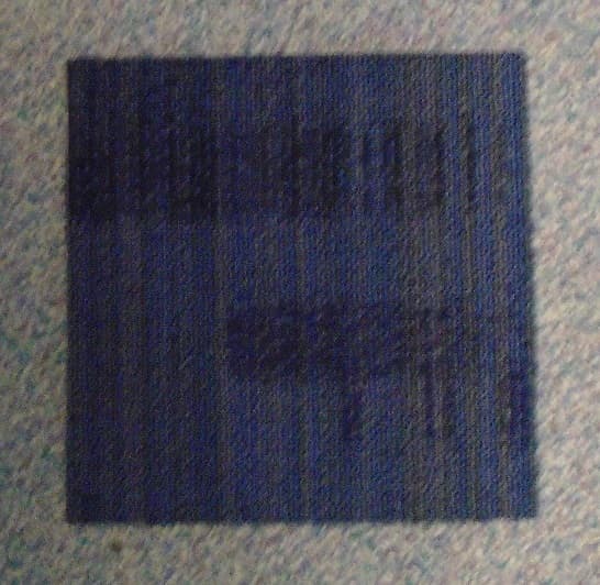 TUFTED CUT AND LOOP PILE CARPET TILE.  DYED MATERIAL OF 100%  NYLON. THIS IS A SQUARE TILE THE DIMENSIONS ARE 50 X 50CM. BACKING: POLYESTER. COLOUR CYCLONE (BLUE)