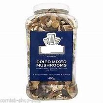 DRIED MIXED MUSHROOMS - GRANULATAS, OYSTER, SHITAKE, PORCINI. PUT UP FOR RETAIL SALE IN A 400G JAR.