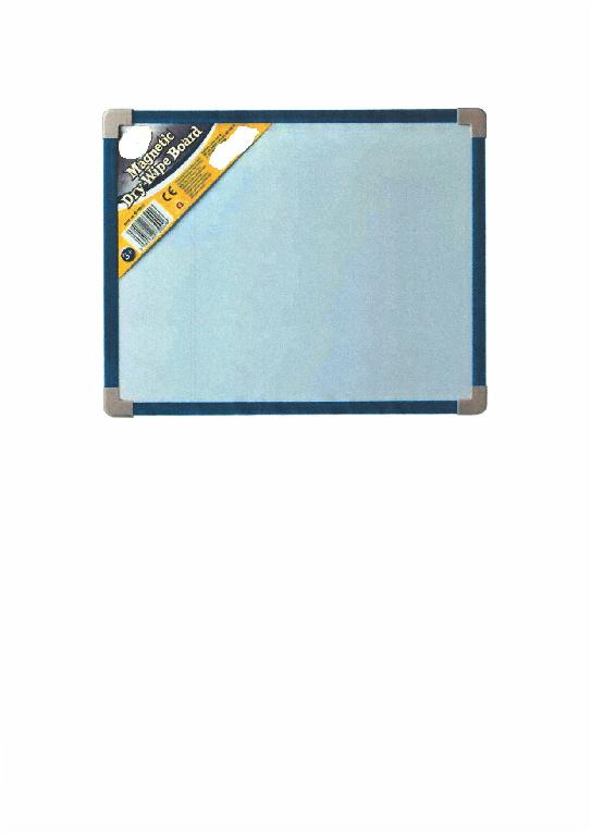 A MAGNETIC DRY WIPE MEMO BOARD. IT IS USED AS A WRITING OR DRAWING BOARD BUT CAN ALSO BE USED WITH MAGNETIC LETTERS AND SHAPES. IT MEASURES 29.5CM X 25CM.
