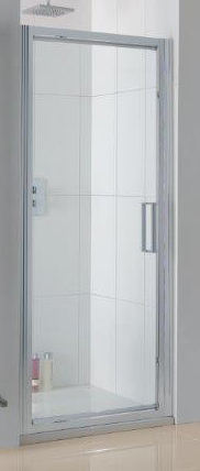 PARTIALLY ASSEMBLED BATHROOM SHOWER ENCLOSURE KIT,  DESIGNED TO BE MOUNTED AND FIXED BETWEEN TWO WALLS AS A PIVOT DOOR UNIT.
CONSISTING OF: - ONE DOOR PANEL 8MM SAFETY GLASS FRAME FREE, INCLUDING ALL SEALS (MAGNETIC FOR CLOSING THE DOOR) THE DOOR IS MOVABLY MOUNTED (HINGING) FIXING DEVICES, SCREWS, WASHERS, COVER CAPS.