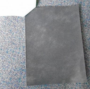 NONWOVEN TEXTILE OF MAN-MADE STAPLE FIBRES OF POLYPROPYLENE, BLACK IN COLOUR, COVERED ON ONE SURFACE WITH A LAYER OF CO-POLYMER (PLASTIC), WHITE IN COLOUR. COMES IN ROLLS OF 1.5 X 50 M, 2.65 X 20 M AND 3.0 X 50 M. WEIGHING 90 METRE SQUARED.