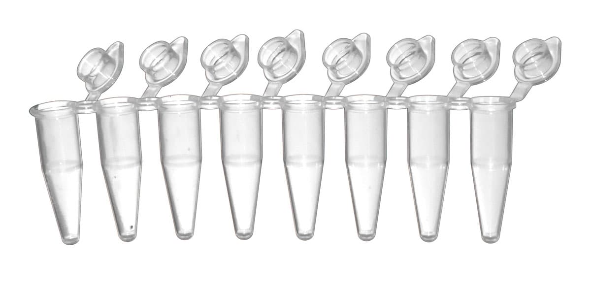 PCR (POLYMERASE CHAIN REACTION) TUBES AND MULTIWELL PLATES, USED IN THERMAL CYCLERS. THESE CYCLERS APPLY HOT AND COLD CYCLES TO TUBE/PLATES CONTENTS OVER VERY SHORT TIME SPANS, TYPICALLY 30 SECONDS AT TEMPERATURES FROM 0 TO 99 DEGREES CENTIGRADE. THIS RESULTS IN THE REPLICATION OF MOLECULAR BIOLOGICAL SAMPLES TO CREATE A USABLE QUANTITY FOR SUBSEQUENT RESEARCH. AN EXAMPLE OF THEIR USE WOULD BE DNA FINGERPRINTING. MADE OF PRECISION INJECTION MOULDED RESEARCH GRADE POLYPROPYLENE, TO FEATURE EXTREMELY UNIFORM WALL THICKNESSES. THE WALLS ARE REQUIRED TO BE OPTIMALLY THIN IN ORDER TO EVENLY DISTRIBUTE HEAT APPLIED TO THEM. AS PARTS