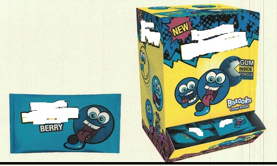 SUGAR CONFECTIONERY. BERRY FLAVOURED HARD CANDY WITH A GUM CENTRE. PUT UP FOR RETAIL SALE IN SMALL SACHETS CONTAINED IN A LARGER BOX.