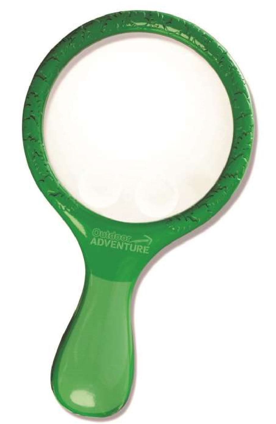 A HAND HELD MAGNIFIER IDEAL FOR EXPLORATIONS, FIELD TRIPS AND OUTDOOR ADVENTURES. MEASURES 185 MMTALL MAGNIFIER, PERFECT FOR SEEING THE WORLD CLOSE-UP. MAIN LENS HAS 2 X MAGNIFICATION, 2 ADDITIONAL LENSES HAVE 3 X AND 4 X MAGNIFICATION. PACKAGED FOR RETAIL SALE IN A BLISTER PACK.