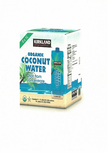 ORGANIC COCONUT WATER, NOT MADE FROM CONCENTRATE. A CLEAR LIQUID NATURALLY FOUND INSIDE COCONUTS. 
PURE EXCEPT FOR LESS THAN 1% SUGAR. ASCORBIC ACID AND VITAMIN C. WITH A BRIX VALUE OF  LESS THAN 67. PACKAGED IN A 330 ML CARTON PUT UP FOR RETAIL SALE. THE PRODUCT IS FAT FREE, CHOLESTRAL FREE AND A SOURCE OF POTASSIUM