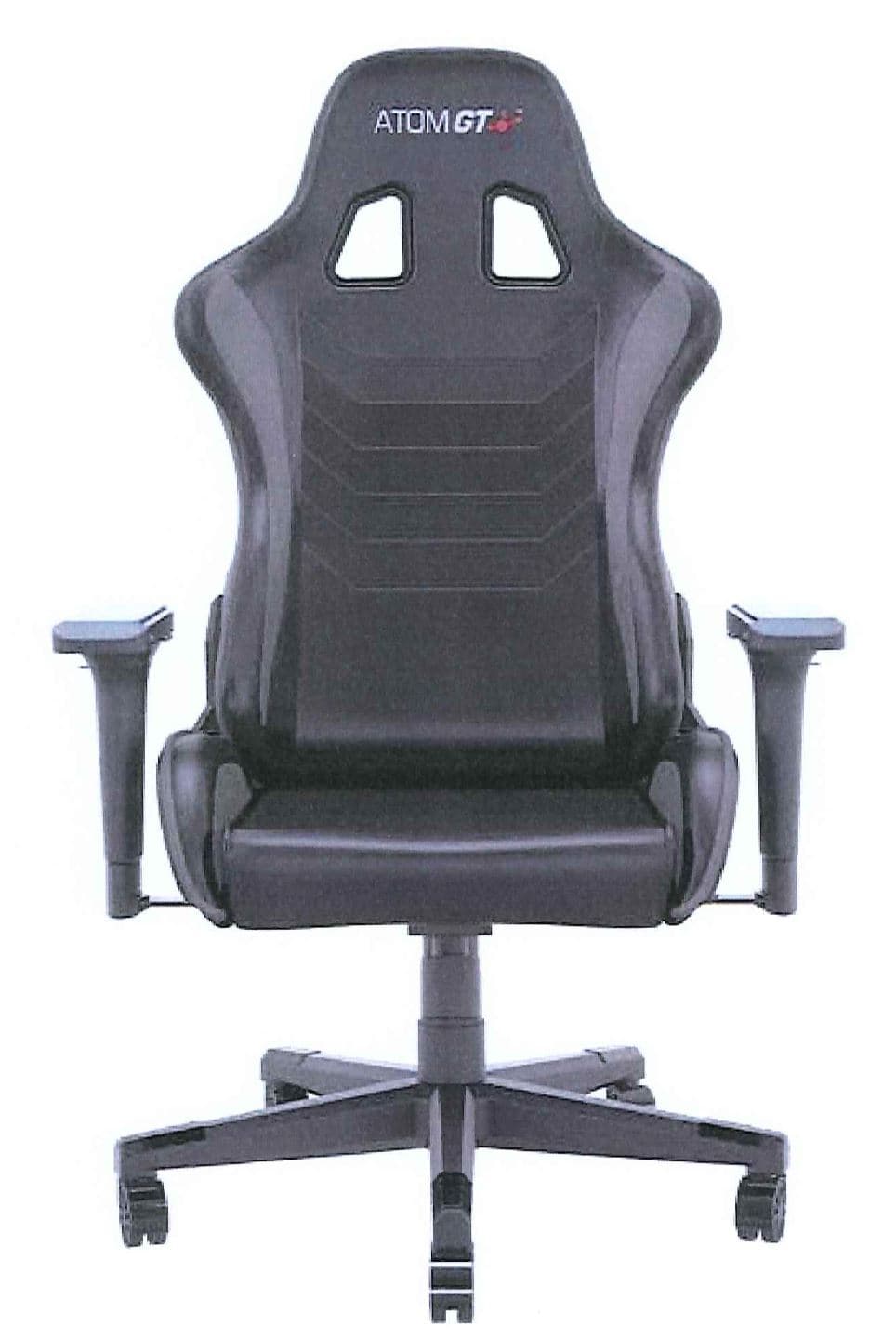 GAMING CHAIR - ATOM GT SWIVEL GAMING CHAIR - GREY IN COLOUR. DENSELY PADDED COLD CURED FOAM SEAT. UPHOLSTERED IN PU LEATHER. FRAME THICKER GRADE STEEL. LIGHTWEIGHT NYLON BASE & 60MM CASTORS. ADJUSTABLE HEIGHT, ARM REST & RECLINING BACK REST.