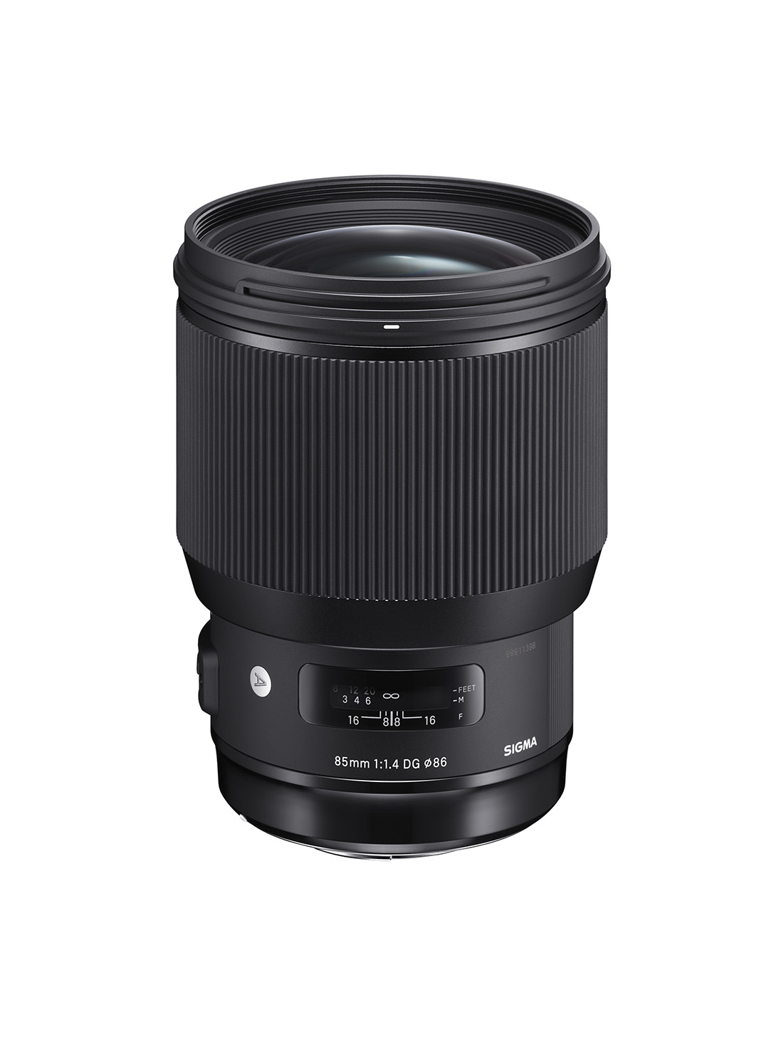OBJECTIVE LENS FOR A PHOTOGRAPHIC CAMERA THE LENS HAVING A FOCAL LENGTH OF 85MM. CONSISTING OF METAL, GLASS AND PLASTIC. WITH A FRONT DIAMETER OF 86MM AND OVERALL DIAMETER OF 94.7MM. LENGTH 126.2MM. CONSTRUCTION 14 ELEMENTS IN 12 GROUPS. WEIGHT 1130G. WITH A MAXIMUM APERTURE OF F1.4