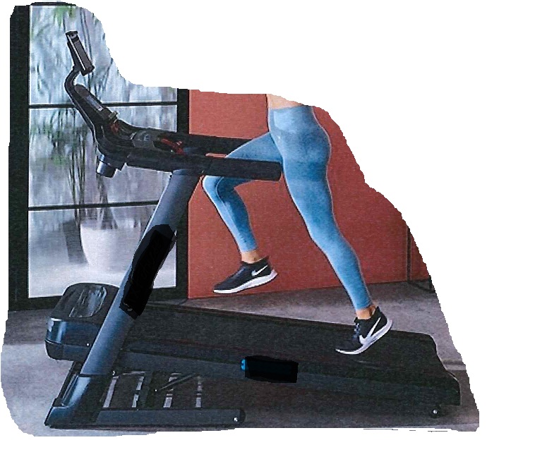 A FOLDING ELECTRONIC MOTORISED EXERCISE/TRAINING TREADMIL. WITH A MAXIMUM SPEED OF 20 KPH. THE TREADMILL HAS THE FACILITY TO INCLINE. IN BETWEEN THE TWO HANDLEBARS (ONE ON EACH SIDE) THERE IS A CENTRE COMPUTER CONSOLE, THAT HAS 43 WORKOUT PROGRAMMES AND HEART RATE TRAINING. THE DIMENSIONS OF THE TREADMILL ARE 88 CM WIDE X 179 CM LONG X 159 CM HIGH. PACKAGED IN A CARDBOARD BOX.