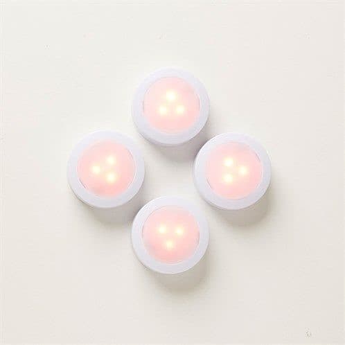 THIS PRODUCT IS REMOTE CONTROLLED COLOUR CHANGING LED LIGHTS.

THESE LIGHTS CAN BE PLACED ANYWHERE IN A HOUSE, AS THEY ARE WIRELESS AND CAN BE STUCK TO ANY SMOOTH SURFACE, WITHOUT THE NEED FOR THEM TO BE WIRED BY AN ELECTRICIAN.  THE LED LIGHTS HAVE A PLASTIC HOUSING, AND HAVE STICKY PADS ON THEIR BACK TO ALLOW THEM TO BE STUCK TO SMOOTH SURFACES.

THE PRODUCT COMES WITH A REMOTE-CONTROL THAT ALLOWS THE USER TO ACCESS MULTI-COLOUR SETTINGS THAT SETS THE LIGHTS SCROLLING THROUGH DIFFERENT COLOUR COMBINATIONS.  THE LED LIGHTS ALSO HAVE A DIMMER SETTING THAT WORKS ON THE WHITE COLOUR SETTING, SO THAT THE AMOUNT OF BRIGHTNESS CAN BE SET.

THE REMOTE-CONTROLLED LED LIGHTS ALSO HAVE A TIMER SETTING, THAT ALLOWS THE USER TO SET THE LIGHTING, AND ENABLES THE PRODUCT TO AUTOMATICALLY TURN OFF BY ITSELF.

THE PRODUCT IS BATTERY POWERED, THOUGH THE BATTERIES ARE NOT INCLUDED WITH THE LED LIGHTS.

THE LED LIGHTS ARE POWERED ON 4.5 VOLTS, AND HAVE A RANGE OF 5 METRES.
