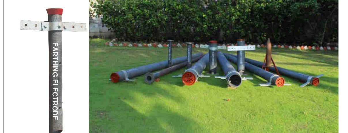 CAST IRON EARTHING ELECTRODES. MADE OF CAST IRON METAL AS EARTHING CONDUCTOR WITH OPTIONAL GALVANISED IRON CLAMP, FUNNEL, FLANGE CONNECTION. SIZE RANGE COMBINATIONS DN 50 MM TO 150 MM X LENGTH UPTO 3000 MM OR HIGHER LENGTHS SPECIFICATION AS PER CODE OF PRACTICE FOR EARTHING SYSTEMS, AS SPECIFIED IN IS 3043 OR BS 7430 PRESSURE RATINGS NOT APPLICABLE INTERNAL LINING, NA EXTERNAL COATING: NA USAGE: EARTHING OF GENERAL LAND-BASED ELECTRICAL INSTALLATIONS IN AND AROUND BUILDINGS PACKAGING: BOX OR PALLET DEPENDING ON THE SIZE AND WEIGHT.