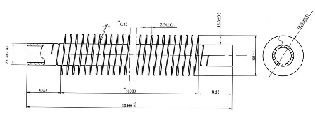 Dio izmjenjivača topline, dimenzija  Ø 57 x 10500 mm, izrađen od čelične cijevi promjera 25,4 mm (materijal cijevi – Duplex, ASTM A789) na koju su pričvršćena rebra od aluminija. Rebra od aluminija su debljine 0,35 mm, tip orebrenja „G“ sa 10 rebara po inču.
Proizvod je dio izmjenjivača topline (kondenzatora) u koloni za frakcijsku destilaciju. Koristi se u rafineriji nafte.