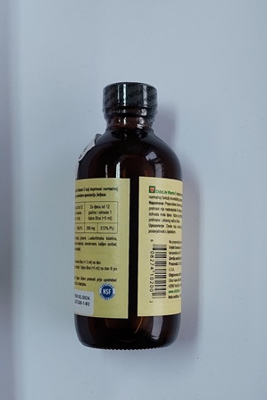 Tekući dodatak prehrani pakiran u staklenu bočicu od 118,5 ml.
Sadrži: vitamin C, fruktozu, glicerol, regulator kiselosti: kalijev hidrogen karbonat, prirodna aroma naranče, konzervans: kalijev sorbat, ekstrakt sjemenki grejpa (Citrus paradisii).
Popiti samostalno, sa sokom ili čajem. Preporučena dnevna doza je 5 ml. Doprinosi normalnoj funkciji imunološkog sustava.
