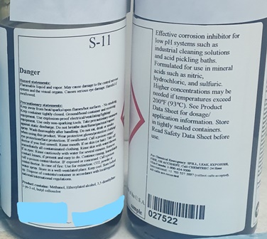 Proizvod je inhibitor korozije za vodene sustave niskog pH. Po sastavu je mješavina acetilenskih alkohola, soli kvaternih amina i neionskih tenzida.
Sprječava koroziju u mineralnim  kiselinama poput klorovodične, sumporne i fosforne, a učinkovit je i u organskim kiselinama kao što su octena, limunska, mravlja, vinska.
Pakira se u kantama (19l), bačvama (208l) ili kontejnerima (1040l).