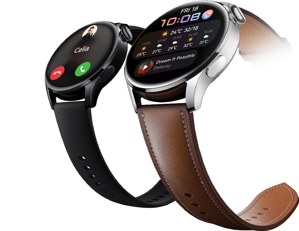 Huawei Watch 3 (Watch 3 LTE) okosóra, mely független kommunikációs eszközként működik. 
Mérete: H 46,2 mm x SZ 46,2 mm x Mé 12.15 mm.
Súly: 54 g (szíj nélkül).
Kialakítás: rozsdamentes acél és kerámia.
Kijelző: 1,43 hüvelyk; AMOLED színes képernyő; támogatja a teljes képernyős érintőműveleteket, beleértve a csúsztatást, koppintást, valamint a lenyomást és tartást.
Memória: Belső ROM: 16 GB; belső RAM: 2 GB.
Mikrofon, Hangszóró
Bluetooth-on keresztül mobiltelefonhoz csatlakoztatható, és e-SIM-mel rendelkezik, ezért párosított eszközzel (pl. telefon) vagy anélkül is képes hívások kezdeményezésére és fogadására. A hívások kezelése, zenehallgatás, alkalmazások letöltése telefonhoz való csatlakozás nélkül is működik.
Mikroelektronikus vezérlőegységgel és lítium akkumulátorral van ellátva.
Főbb funkciói: hanghívás (tárcsázás, fogadás, elutasítás), telefonkönyv, híváselőzmények, vezeték nélküli és normál töltés, Bluetooth hívás (hívás, fogadás, hívás elutasítás, hívásvárakoztatás), óralap áruház, HarmonyOS operációs rendszer, AppGallery alkalmazások, edzésfunkciók (pl.rögzítés), egészségügyi jellemzők (pl. pulzusfigyelés), életmód (pl. alvásfigyelés), zenelejátszás, időjárás, üzenetértesítés, óra funkció, valós idejű navigáció (GPS), kamera vezérlése, valósidejű kép megjelenítése.