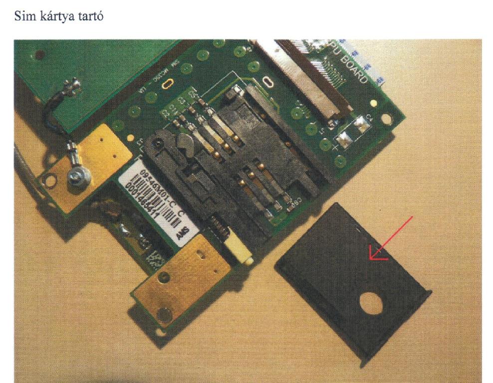 SIM kártyatartó műanyagból Verifon márkájú bankkártya leolvasó berendezéshez.