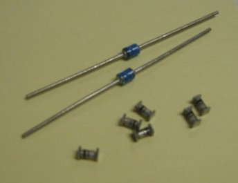RECTIFIER DIODES. THESE ARE TWO TERMINAL DEVICES WHICH ALLOW FOR CURRENT TO PASS IN ONE DIRECTION BUT OFFER A HIGH RESISTANCE IN THE OTHER.