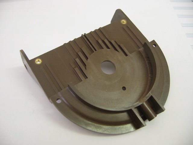 GUI (GRAPHICAL USER INTERFACE) ROTATION HOUSING - IS A MOULDED PART USED IN THE ASSEMBLY OF A MECHANICAL VENTILATOR OR THERAPUTIC APPARATUS. THIS PART IS THE MAIN LINK BETWEEN THE GUI AND THE BODY OF THE VENTILATOR.  IT IS LOCATED ON THE BOTTOM OF THE GUI AND THE TOP OF THE VENTILATORY BODY. THIS COMPONENT ALLOWS THE GUI TO ROTATE ABOUT THE Z AXIS AND ALSO TO TILT ABOUT THE X AXIS.
