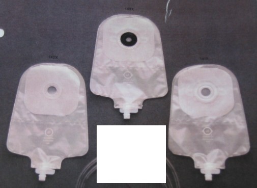 UROSTOMY POUCHES, AN APPLIANCE FOR COLLECTION, STORAGE AND DISCHARGE OF BODILY FLUIDS THROUGH 'STOMA' OR SURGICAL WOUND, WITH VALVE FITTINGS TO ENABLE DRAINAGE.