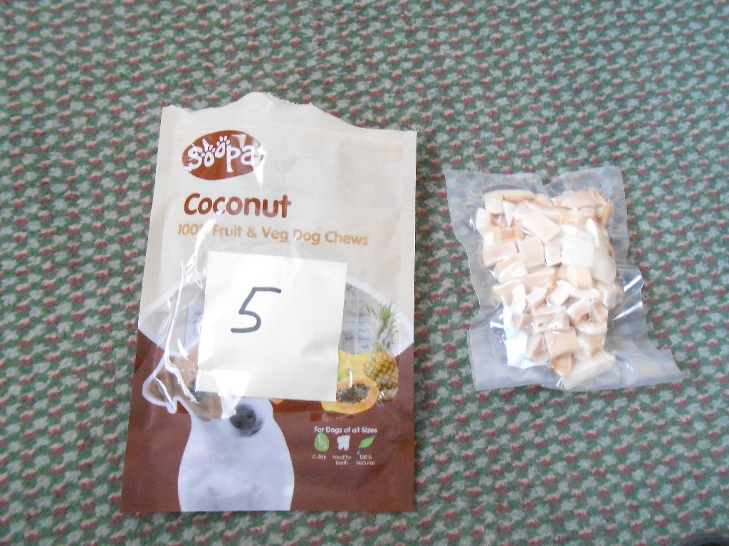 COCONUT CHEWS. WHILE THE PRODUCT IS FIT FOR HUMAN CONSUMPTION, IT IS SUPPLIED TO PET STORE CHAINS AND SIMILAR OUTLETS WHERE IT IS  SOLD AS HEALTHY DOG TREATS