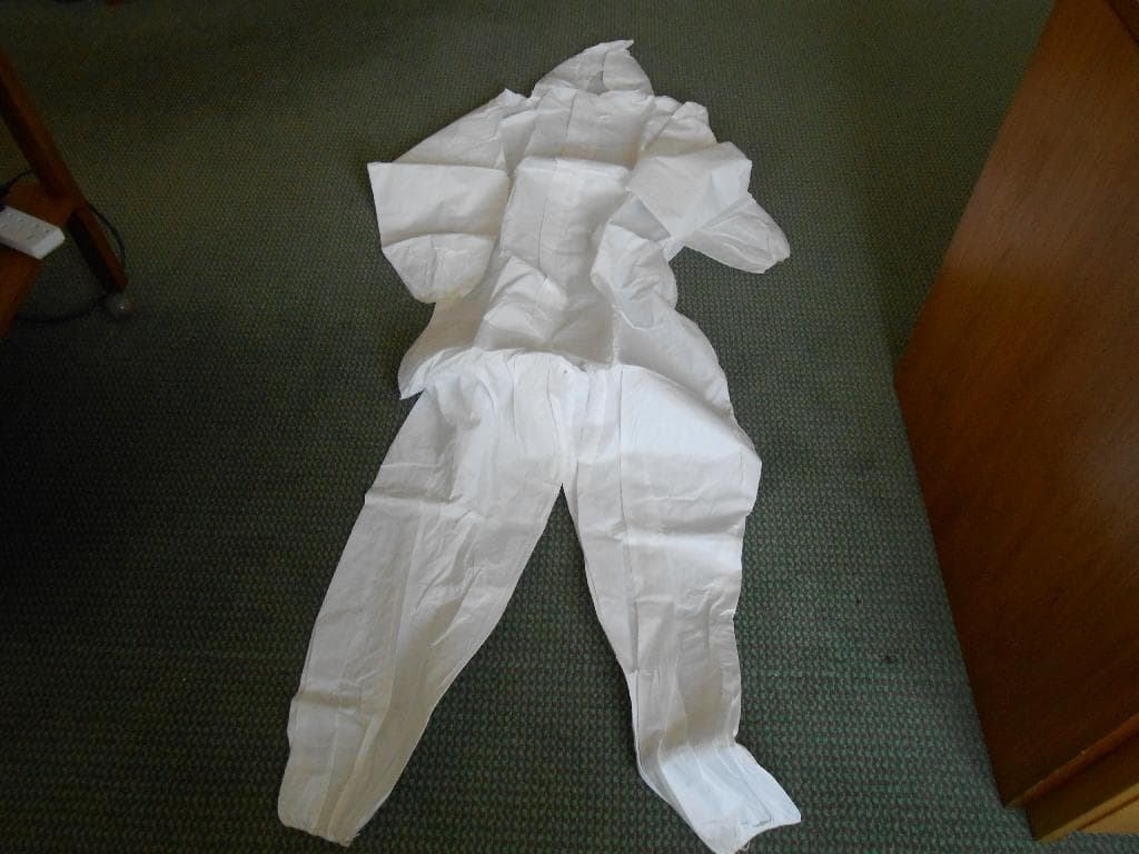 COVERALLS - DISPOSABLE ITEMS FOR SINGLE USE.  THE NATURE OF THE COATING OF THE COVERALLS IS MICROPOROUS POLYETHYLENE FILM WHICH IS THEN LAMINATED TO A NON-WOVEN POLYPROPYLENE INNER LAYER BY GLUE. 
SPECIFICATIONS - EN14126 - EBOLA VIRUS DISEASE & INFECTIOUS AGENTS.  EN10073-2 - PROTECTS AGAINST RADIOACTIVE CONTAIMINATION. EN1149-5 ELECTROSTATIC PROTECTION AGAINST EXPLOSION/INCENDIARY/FIRE.  ENISO 14116 LIMITED FLAME SPREAD.