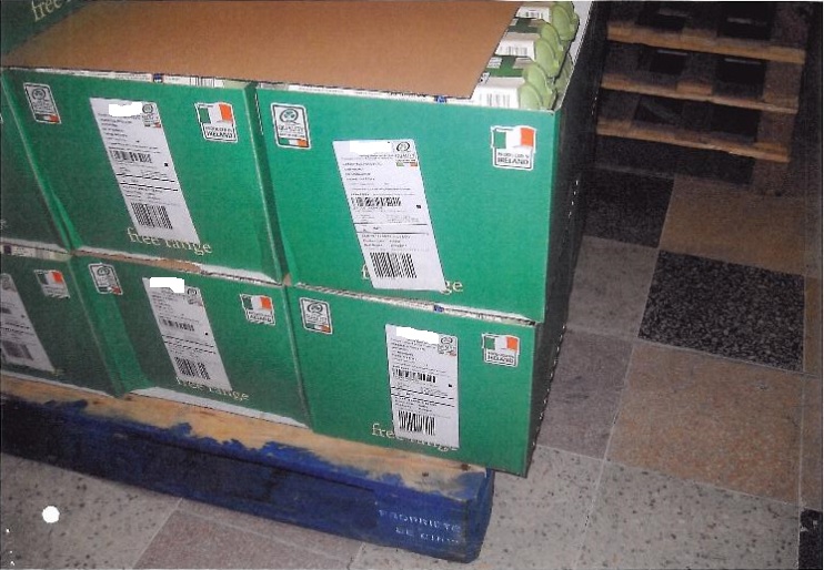 CORRUGATED BOXES.
THEY ARE USED TO TRANSPORT PACKED EGGS.
THEY ARE MADE OF CURRUGATED PAPERBOARD.