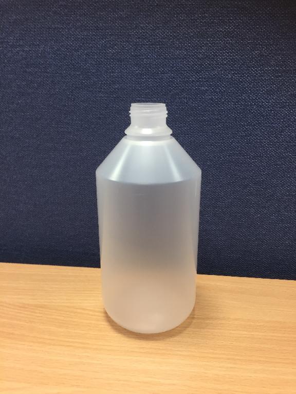 POLYPROPYLENE PLASTIC BOTTLES OF A SIZE 50ML AND 500ML.
