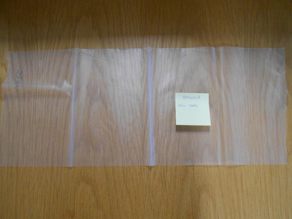FILM HDPE
OUR REF: 25F003A
THIS IS A PLASTIC FILM; MADE OF NON-CELLULAR HIGH DENSITY POLYETHYLENE ; OF A THICKNESS LESS THAN 1.7 MM, HAVING A SPECIFIC GRAVITY OF 0.94 OR MORE.