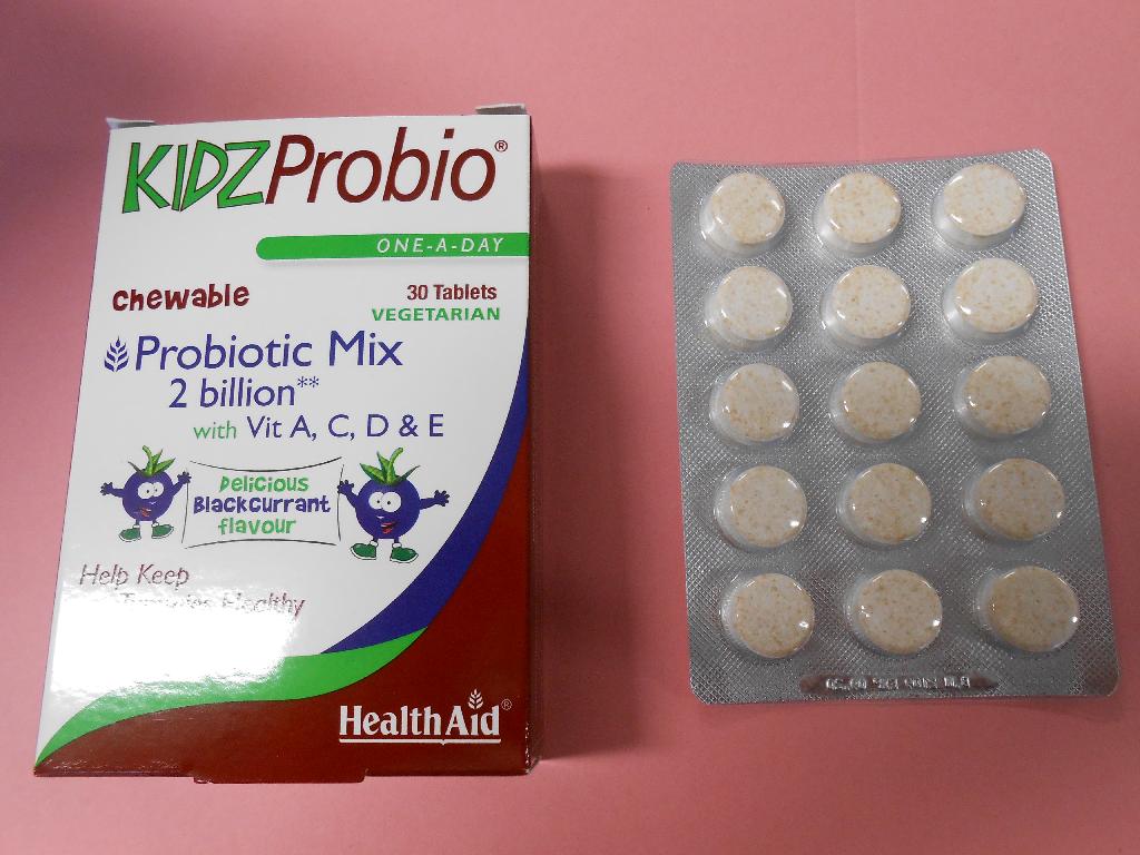 KIDZ PROBIO CHEWABLE TABLETS- HEALTHAID

KIDZ PROBIO CHEWABLE TABLETS IS A UNIQUE FORMULATION CONTAINING SPECIAL VIABLE STRAINS OF LACTOBACILLUS AND BIFOBACTERIUM DESIGNED WITH YOUR CHILDS WELLBEING IN MIND. TOGETHER WITH THE ADDED BENEFITS OF VITAMIN A, C, D AND E: KIDZ PROBIO HELPS KEEP THE DIGESTIVE SYSTEM IN BALANCE, PROVIDES ESSENTIAL SUPPORT UNDER CONDITIONS OF DIGESTIVE DISORDERS, HELPS REGAIN FLORA BALANCE FOLLOWING ANTIBIOTIC THERAPY, AND PROMOTES HEALTHY GROWTH AND DEVELOPEMENT. HEALTHAID USES SPECIAL ACID AND BILE RESISTANT STRAINS, WHICH PREVENT THE STOMACH JUICES DESTROYING THE INGREDIENTS BEFORE THEY REACH THE INTESTINES, ENSURING THEIR PURITY AND POTENCY. KIDZ PROBIO COMES IN A GREAT BLACKCURRANT FLAVOUR WHICH CHILDREN WILL ENJOY.