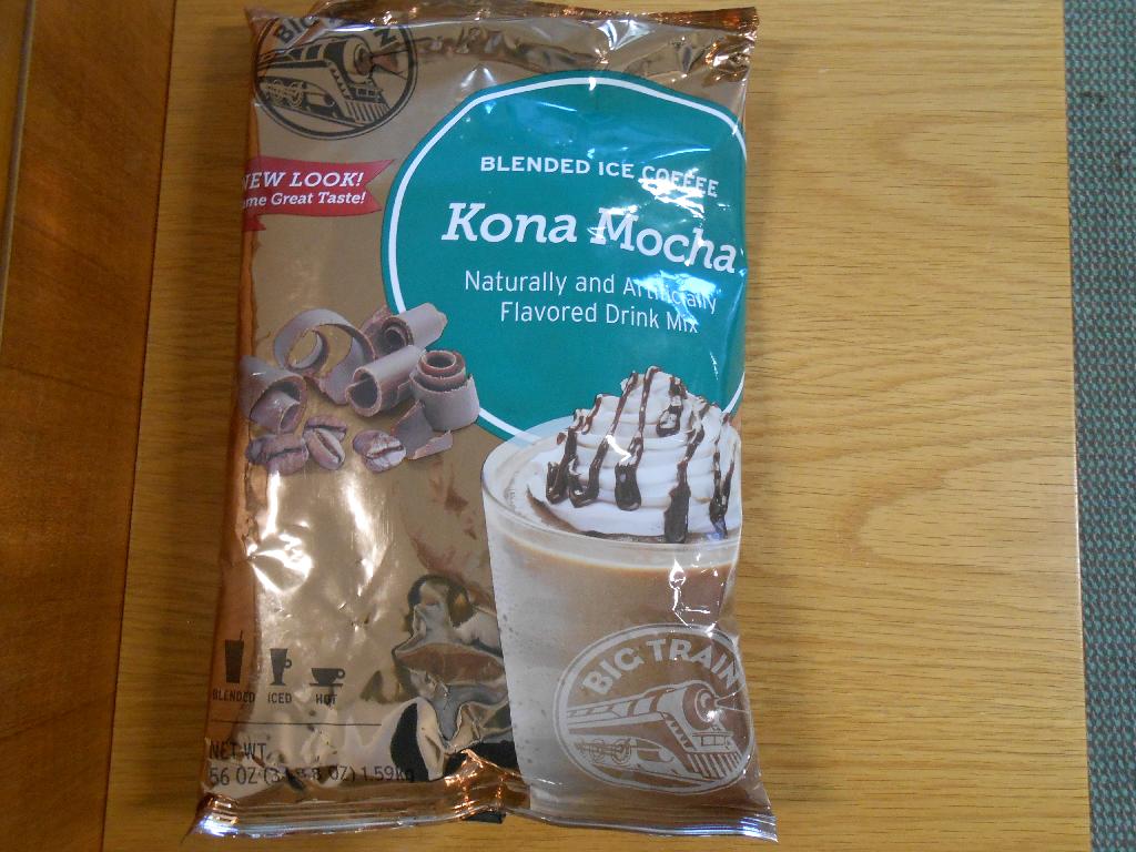KONA MOCHA FLAVOURED POWDER MIX FOR USE IN  BEVERAGES.