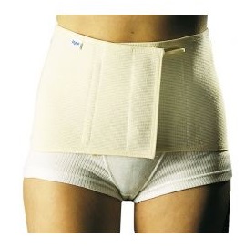 THIS BACK SUPPORT IS MADE FROM A FIRM, WOVEN ELASTIC MATERIAL WITH A HIGH COTTON CONTENT. SUPPORTIVE METAL SPIRAL STAYS IN BACK AND SIDES. A BACK PLATE IS SUPPLIED WITH THE  SUPPORT TO OFFER ADDITIONAL TRUNK PRESSURE. THE BACK PLATE HAS A FIRM PLASTIC SIDE AND SOFTER FOAM SIDE, THE LATTER SIDE TO BE PLACED AGAINST THE BACK. A WIDE VELCRO CLOSING ALLOWS FOR INDIVIDUAL FIT. 
ELSA BACK SUPPORT IS INTENDED TO SUPPORT AND STABILIZE THE VERTEBRAL COLUMN BY CREATING A PRESSSURE IN THE SURROUNDING TISSUE AND MUSCLES. THE PRINCIPLE FOR THIS IS CALLED " CONTAINER EFFECT" AND BY INTRODUCING THIS TYPE OF PRESSURE/COMPRESSION UNWANTED MOVEMENTS CAN BE LIMITED. THIS BACK SUPPORT IS SUITABLE FOR PATIENTS WITH LOW BACK PAIN, INFLAMATION IN THE FACET JOINTS OR AS A POST-OPERATIVE SUPPORT. 
THIS BRACE SHOULD BE FITTED BY A MEDICAL TRAINED PERSON.
COMPOSITION AS PER GARMENT LABEL: COTTON 89%, EA 8%, PES 3%
