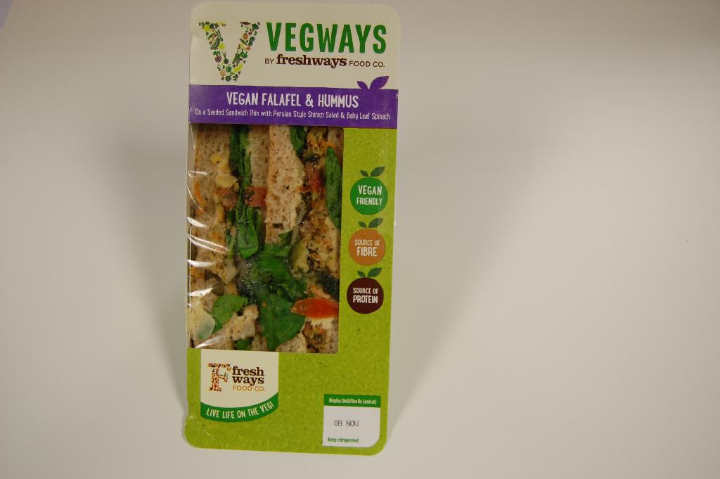 Vegan Falafel & Hummus  on a Seeded Sandwich Thin with Persian Style Shirazi Salad & Baby Leaf Spinach
Chilled
Product is ready to eat, for human consumption
Packed into sealed cardboard case