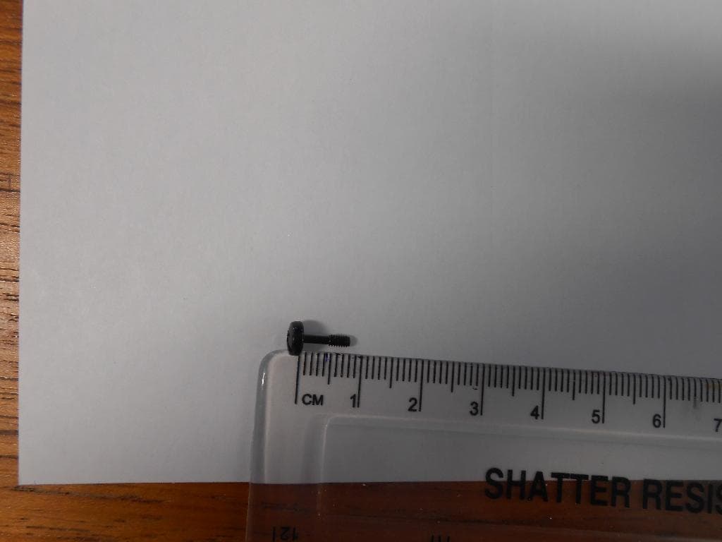 STEEL SCREW.

THIS IS A THREADED GALVANISED STEEL SCREW WITH A CROSS RECESSED HEAD. IT IS USED TO HOLD THE BATTERY COVER IN PLACE ON A HANDHELD ELECTRICAL TESTER. IMPORTED FROM TAIWAN.