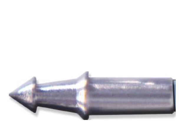 ESSENTIAL COMPONENT PART OF A SUTURE-MEDIATED CLOSURE SYSTEM. IT CONSISTS OF A DETACHABLE TIP. THIS TIP IS CLAMPED ONTO A SUTURE AND ITS FUNCTION IS TO PIERCE THROUGH THE ARTERY WALL DURING SUTURE DEPLOYMENT. THE TIP IS MADE OF STAINLESS STEEL.