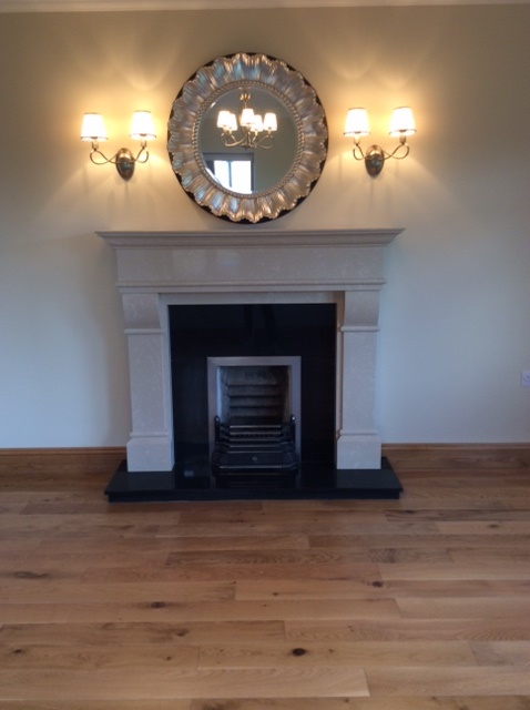 Tower Fireplace Micro Cream Granite  No Carving