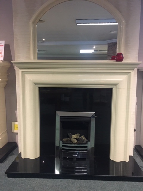 Danny Fireplace Micro Cream Granite No Carving