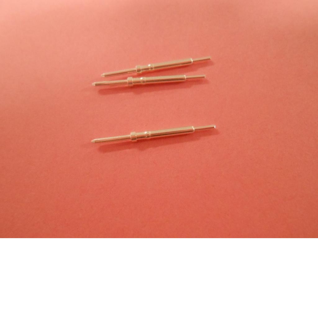 POGO Pin Connector
SPRING LOADED CONNECTOR PIN - IT IS USED TO CONNECT AN ELECTRONIC
CONTROLLER TO A VIBRATION DEVICE. THE POGO PIN IS A PREFABRICATED ELEMENT IN AN ELECTRICAL CIRCUIT OR A CONTACT
ELEMENT FOR WIRE OR CABLES. IT IS FOR A VOLTAGE OF <20 VOLTS.