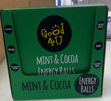 This product consists of single serve raw bite size seed & fruit balls.It can be eaten at any time of the day and can also be used in home baking. 
No sweetening matter is added to this product.
This product is not baked.
It is used as a healthy alternative for snacking and is free from all allergens and added sugar.
Ingredients include dates (56%), sunflower seed (25%), pumpkin seed (5%), chicory root fibre, chia seed, cocoa nibs (4%), cocoa powder, seaweed extract and natural flavouring.