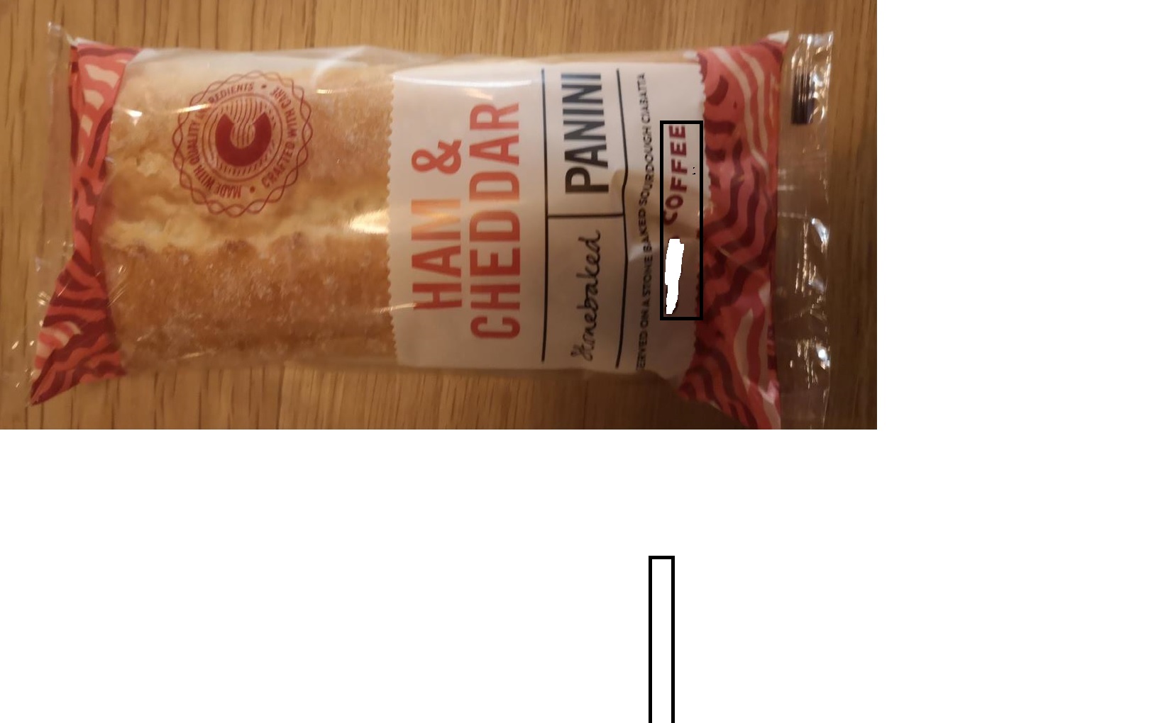 Product is Ham & Three Cheese Panini for consumption.
For Human Consumption.
