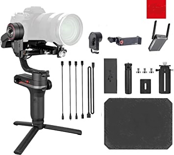 3-AXIS HANDHELD GIMBAL

IT IS A MOTORISED DEVICE USED TO STABILISE MIRRORLESS OR DSLR CAMERAS. IT ALLOWS THE USER RECORD A STABLE IMAGE WITHOUT VIBRATIONS. IT FEATURES  360° PAN, 314° TILT 314° ROLL ADJUSTMENT. THE GIMBAL AUTOMATICALLY DETECTS THE WEIGHT OF YOUR ATTACHED CAMERA AND ADAPTS THE STABILISER SYSTEM ACCORDINGLY. IT INCLUDES AN IMAGE TRANSMITTER WHICH CAN BE MOUNTED UNDER THE QUICK RELEASE PLATE AND ALLOWS UP TO 3 DEVICES TO BE CONNECTED TO THE GIMBAL. THE BUILT IN OLED SCREEN DISPLAYS VARIOUS ADJUSTMENT PARAMETERS THAT CAN BE CONTROLLED VIA THE HANDLE WITHOUT HAVING TO ENTER THE APP.

MADE FROM ALUMINIUM AND POWERED BY 2 X INTERCHANGEABLE BATTERIES WITH A 14 HOUR RUNTIME. PRODUCT DIMENSIONS (INCHES) 11.81 X 7.48 X 5.51.

INCLUDED IN THE PRODUCT PACKAGE: GIMBAL STABILISER, IMAGE TRANSMITTER PACKAGE, 2 X LI-ION BATTERIES AND CHARGER, QUICK RELEASE PLATE, CAMERA BACKING BASE, 3 X ¼-20 SCREWS, CAMERA CONTROL CABLE, FIRMWARE UPGRADE CABLE, TRIPOD, STORAGE CASE AND USER GUIDE.