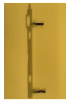 ACTUATOR ARM. 

THIS IS A FLAME-RETARDANT ARM THAT LINKS THE REMOTE ELECTRICAL TILT (RET) MOTOR AND THE PHASE SHIFTER IN AN ANTENNA. IT ALLOWS THE PHASE SHIFTER TO CONTROL THE TILT AND STEER THE BEAM IN THE DESIRED DIRECTION.
IT IS MADE OF GLASS-REINFORCED EPOXY LAMINATE MATERIAL (FIBRE-GLASS).