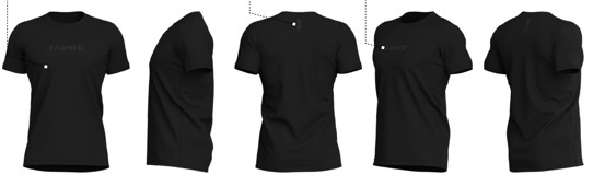 Knitted Men's T-Shirt made of 88% polyester and 12% spandex. Black in colour.