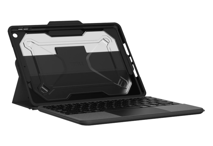 BLUETOOTH KEYBOARD COVER. 

THIS IS A COMPOSITE ITEM CONSISTING OF A KEYBOARD, A PROTECTIVE COVER AND A RECHARGEABLE BATTERY. THE COVERS ALSO DOUBLES AS A STAND TO HOLD THE TABLET IN A VARIOUS VIEWING ANGLES. THE KEYBOARD CAN CONNECT UP TO TWO DEVICES SIMULTANEOUSLY VIA BLUETOOTH FOR EASING SWITCHING.
IT FEATURES A SPILL RESISTANT KEYBOARD WITH COMFORTABLY SPACED BACKLIT KEYS, AN EXTRA-LARGE MULTI-TOUCH TRACKPAD WITH GESTURE SUPPORT, AN ADJUSTABLE MAGNETIC STAND, A RECHARGEABLE LONG-LASTING BATTERY AND A TACTICAL GRIP EXTERIOR WHICH PROVIDES SECURE HANDLING.

THE COVER MEASURES 10.25IN (L), 7.75IN (W) & 0.9IN (D). IT WEIGHS 1.9LBS.