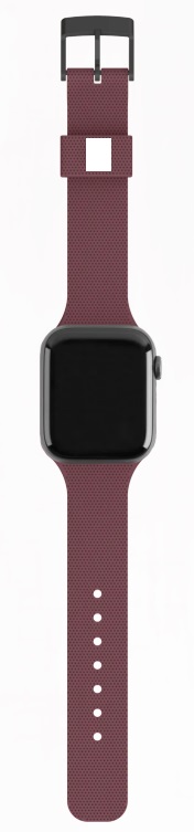 STRAP/BAND FOR SMARTWATCH. 

IT IS MADE FROM SILICONE WITH A PROPRIETARY STAINLESS-STEEL HOOK & FASTENER. THE PROPRIETARY FASTENER MEANS THE STRAP/BAND CAN ONLY BE USED WITH A PARTICULAR BRAND OF SMARTWATCH.