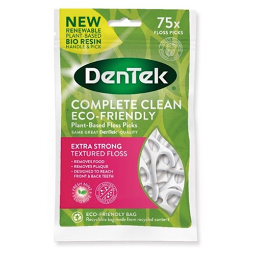 Floss Picks.  Used to clean teeth and gums.  These tools feature a curved end that holds a section of extra strong textured floss in place.  Their ergonomic design makes it easy to reach both front and back teeth and tight teeth.  The pick end has flexible bristles that brush deep between teeth.  75 per packet.