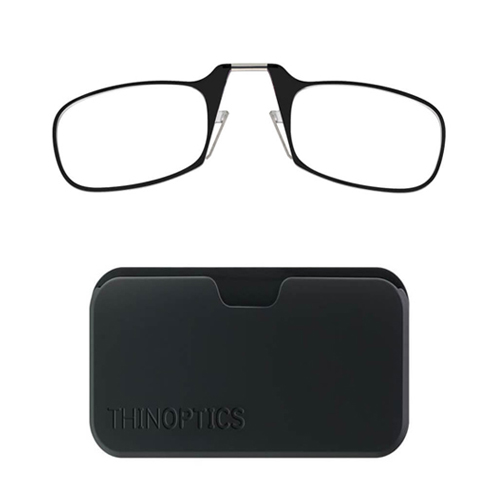 READING GLASSES COMPOSED OF OPTICAL GRADE POLYCARBONATE WITH A NITINOL BRIDGE. THEY ARE OFFERED WITH THE FOLLOWING OPTICAL STRENGTH OPTIONS: +1.00 (LOW), +1.50 (LOW-MID), +2.00 (MEDIUM) AND +2.50 (HIGH). THE LOW COVERS A RANGE +0.75 TO +1.25. THEY COME WITH A UNIVERSAL POD CASE WHICH ATTACHES TO YOUR PHONE OR FITS IN YOUR POCKET, WALLET OR PURSE.