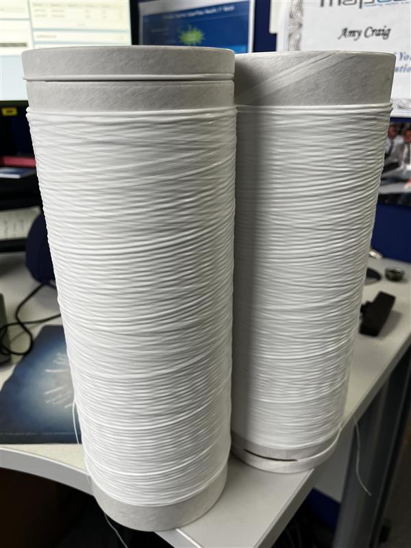 Dental floss 
Synthetic Fiber
Nylon 59%
PEBA 40%
White Masterbatch 1%
not put up for retail
shipped in bulk form only, packed in pallet boxes
not futrher worked