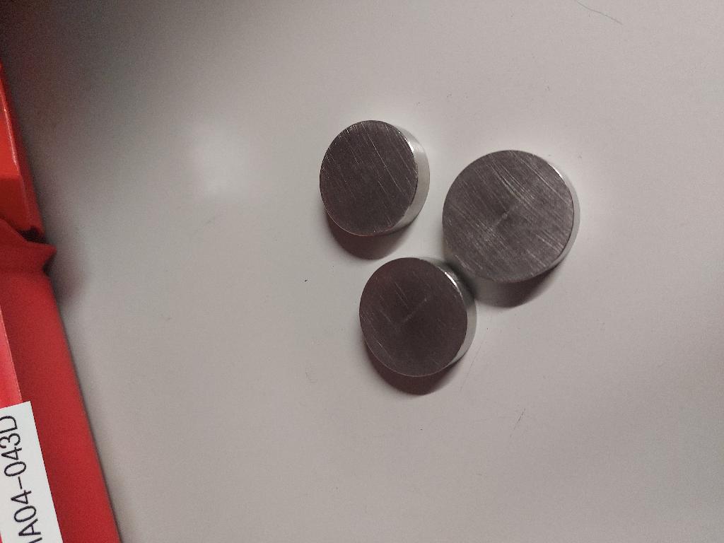 Cobalt Chrome Testing Materials in circular form machined from bar stock used for Tensile testing thermal spray coatings.

Composition 57.66% to 68.5% Cobalt.